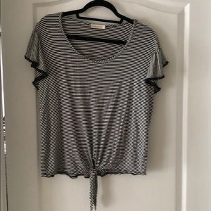 Pebble and stone black/white striped shirt